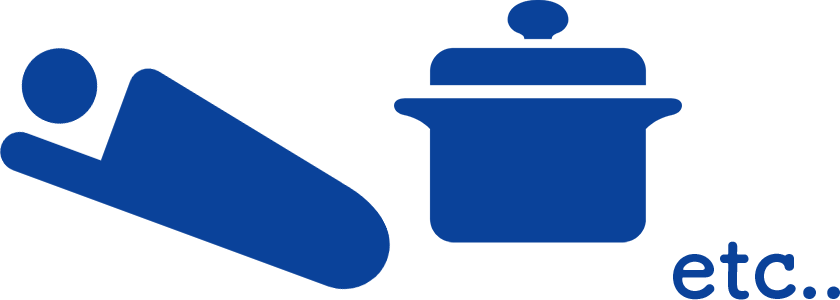 寝袋と鍋のアイコン